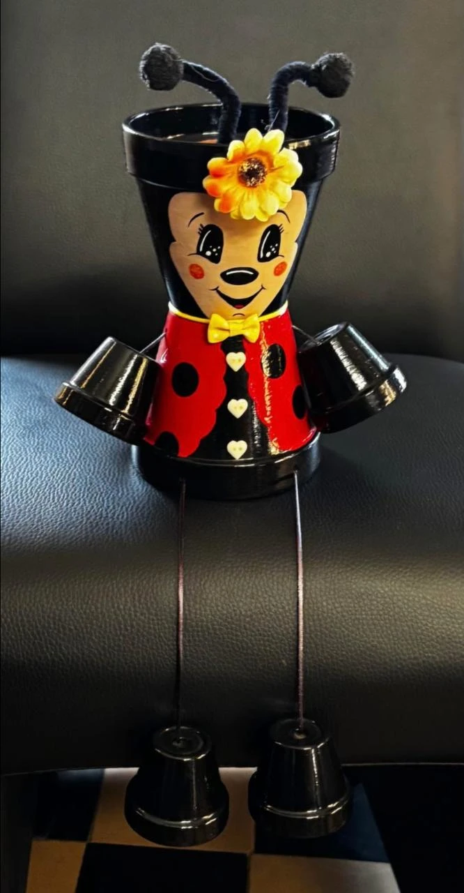 🐞 Handmade Craft Decoration Pot Sparkling Ladybug – photo 4